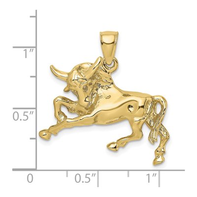 10K Yellow Gold Raging Bull Charm – view 4