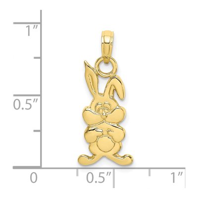 10K Yellow Gold Rabbit Pendant – view 4