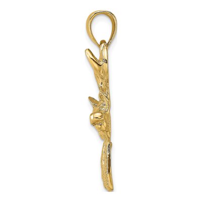 10K Yellow Gold Deer Head Profile Charm – view 3