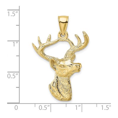 10K Yellow Gold Deer Head Profile Charm – view 4