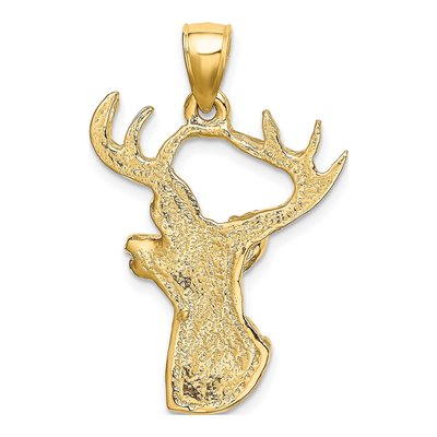 10K Yellow Gold Deer Head Profile Charm – view 5