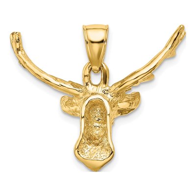 10K Yellow Gold Deer Head Buck Pendant – view 5