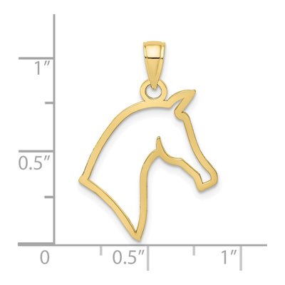 10K Yellow Gold Horse Head Pendant – view 4