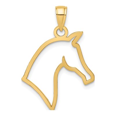 10K Yellow Gold Horse Head Pendant