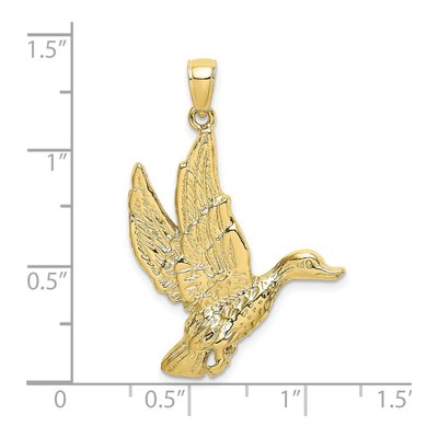 10K Yellow Gold Flying Mallard Duck Charm – view 4