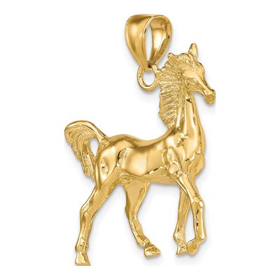 10K Yellow Gold 3-D Horse Charm – view 6