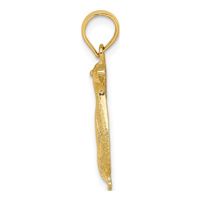 10K Yellow Gold Etched Penguin Pendant – view 3