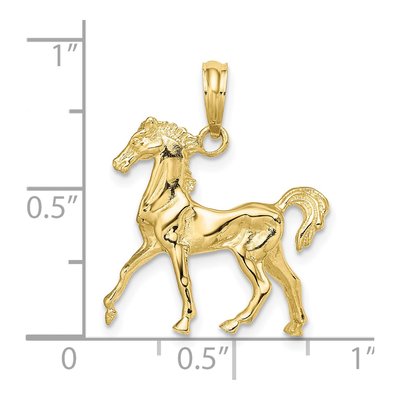 10K Yellow Gold 3-D Horse Pendant – view 4