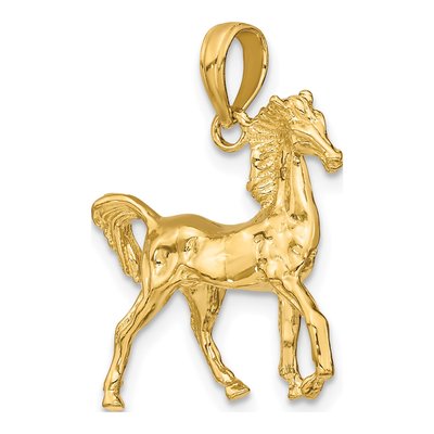 10K Yellow Gold 3-D Horse Pendant – view 6