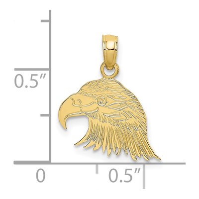10K Yellow Gold Engraved Eagle Head Charm – view 3