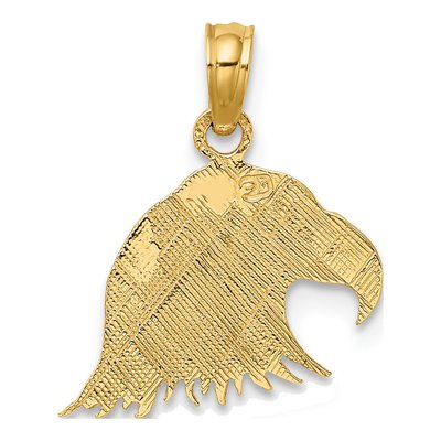 10K Yellow Gold Engraved Eagle Head Charm – view 4