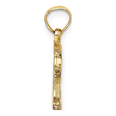10K Yellow Gold Textured Bear Pendant – view 3