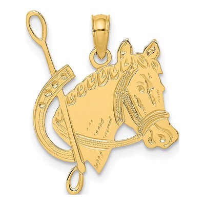10K Yellow Gold Horse Head Charm