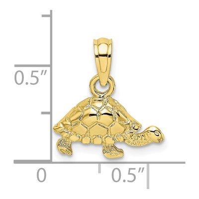 10K Yellow Gold Mini Turtle Pendant – view 4