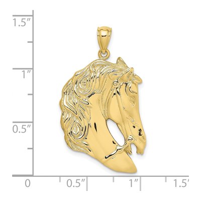 10K Yellow Gold Large Horse Head Charm – view 4