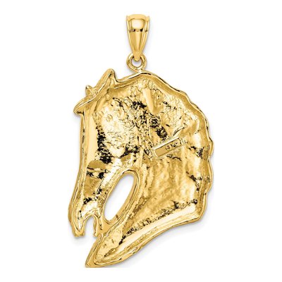 10K Yellow Gold Large Horse Head Charm – view 5