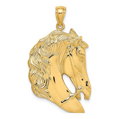 10K Yellow Gold Large Horse Head Charm
