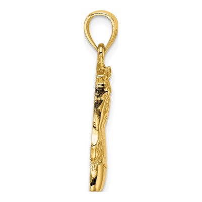 10K Yellow Gold Horse Head Pendant – view 3