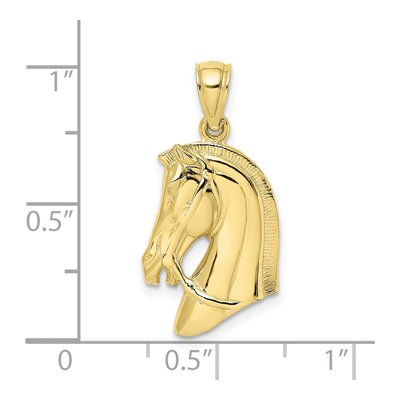 10K Yellow Gold Horse Head Pendant – view 4