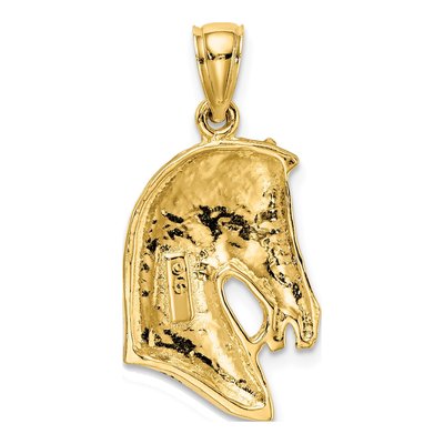 10K Yellow Gold Horse Head Pendant – view 5