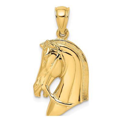 10K Yellow Gold Horse Head Pendant