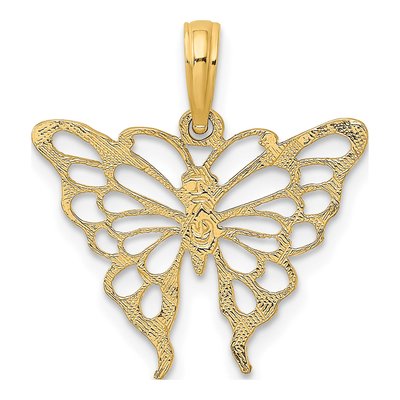 10K Yellow Gold Cut-Out Butterfly Pendant – view 4