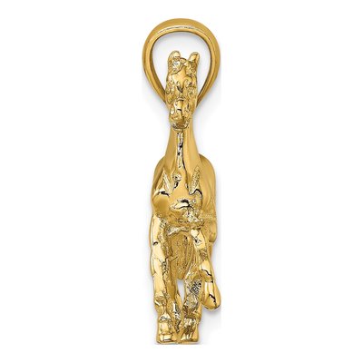 10K Yellow Gold 3D Horse Pendant – view 3