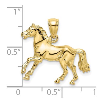 10K Yellow Gold 3D Horse Pendant – view 4