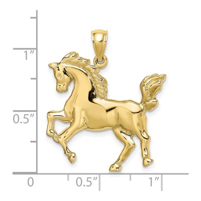10K Yellow Gold 2-D Horse Pendant – view 4
