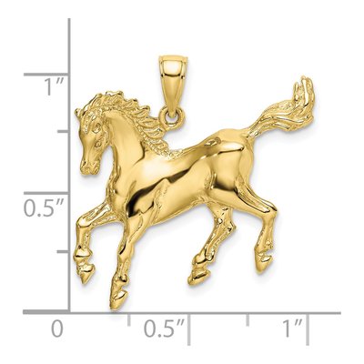 10K Yellow Gold 2-D Horse Pendant – view 4