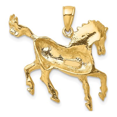 10K Yellow Gold 2-D Horse Pendant – view 5