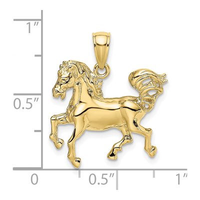 10K Yellow Gold 2-D Horse Pendant – view 4
