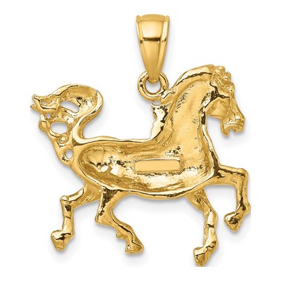 10K Yellow Gold 2-D Horse Pendant – view 5