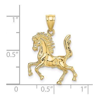 10K Yellow Gold 3D Horse Pendant – view 4