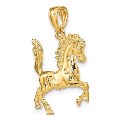 10K Yellow Gold 3D Horse Pendant – view 6