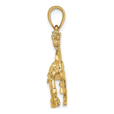 10K Yellow Gold 3D Trotting Horse Pendant – view 3
