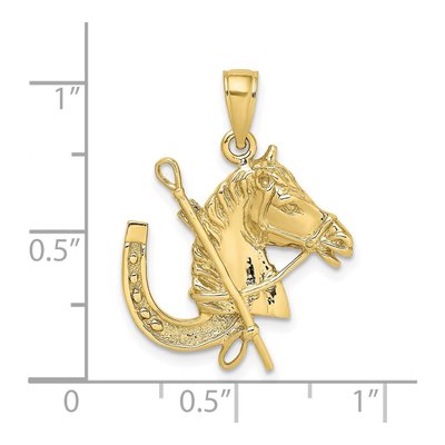 10K Yellow Gold Horse Head Charm – view 4