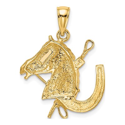 10K Yellow Gold Horse Head Charm – view 5