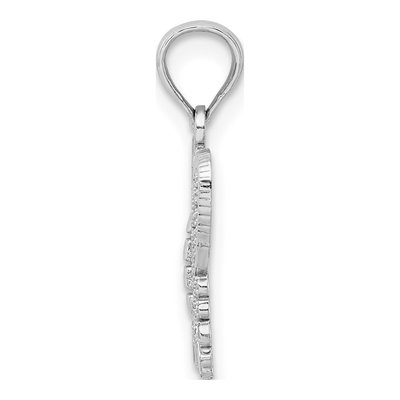 10K White Gold Textured Butterfly Pendant – view 3