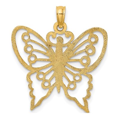 10K Yellow Gold Cut-Out Butterfly Pendant – view 5