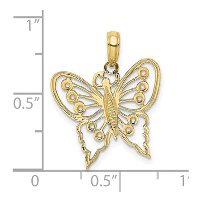 10K Yellow Gold Cut-Out Butterfly Charm – view 4