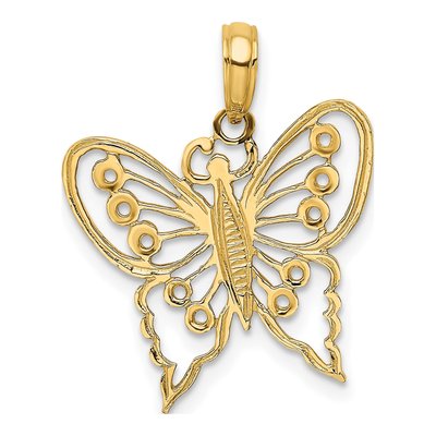 10K Yellow Gold Cut-Out Butterfly Charm