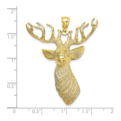 10K Yellow Gold 3-D Deer Head Charm – view 4