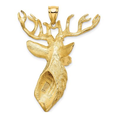 10K Yellow Gold 3-D Deer Head Charm – view 5