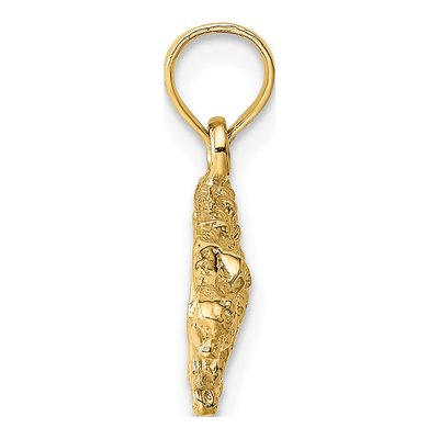 10K Yellow Gold Alligator Pendant – view 3