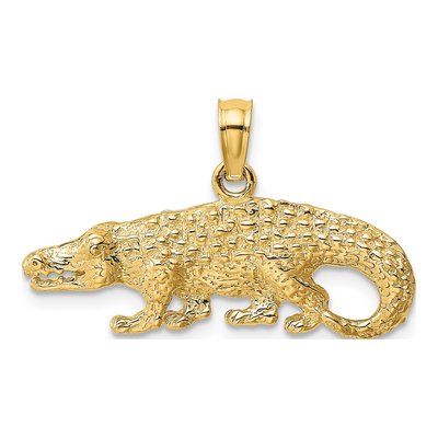 10K Yellow Gold Alligator Pendant