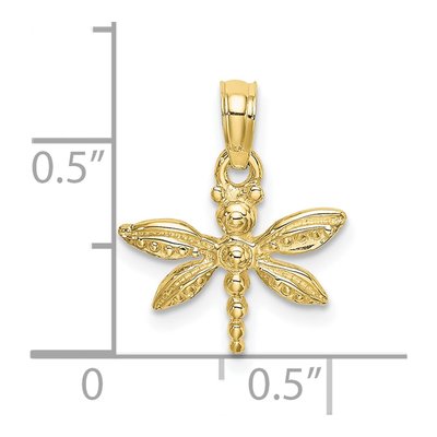 10K Yellow Gold Mini Dragonfly Charm – view 3