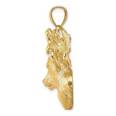 10K Yellow Gold Textured Deer Head Charm – view 3