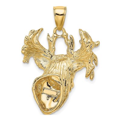 10K Yellow Gold Textured Deer Head Charm – view 5