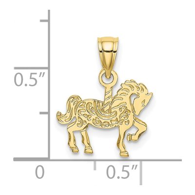 10K Yellow Gold Carousel Horse Pendant – view 4
